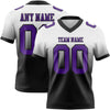 Custom White Purple-Black Authentic Fade Fashion Football Jersey