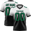 Custom White Kelly Green-Black Authentic Fade Fashion Football Jersey