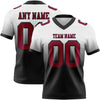 Custom White Maroon-Black Authentic Fade Fashion Football Jersey