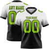 Custom White Neon Green-Black Authentic Fade Fashion Football Jersey
