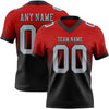 Custom Red Gray-Black Authentic Fade Fashion Football Jersey