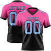 Custom Pink Light Blue-Black Authentic Fade Fashion Football Jersey