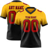 Custom Gold Red-Black Authentic Fade Fashion Football Jersey