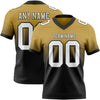Custom Old Gold White-Black Authentic Fade Fashion Football Jersey