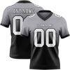 Custom Gray White-Black Authentic Fade Fashion Football Jersey