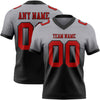 Custom Gray Red-Black Authentic Fade Fashion Football Jersey