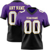 Custom Purple White Black-Old Gold Authentic Fade Fashion Football Jersey