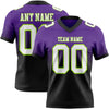 Custom Purple White Black-Neon Green Authentic Fade Fashion Football Jersey