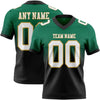 Custom Kelly Green White Black-Old Gold Authentic Fade Fashion Football Jersey
