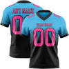 Custom Sky Blue Pink-Black Authentic Fade Fashion Football Jersey