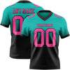 Custom Aqua Pink-Black Authentic Fade Fashion Football Jersey