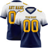 Custom White Gold-Navy Authentic Fade Fashion Football Jersey