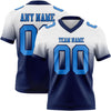 Custom White Powder Blue-Navy Authentic Fade Fashion Football Jersey