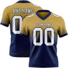 Custom Old Gold White-Navy Authentic Fade Fashion Football Jersey