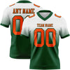 Custom White Orange-Green Authentic Fade Fashion Football Jersey