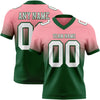Custom Medium Pink White-Green Authentic Fade Fashion Football Jersey