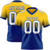 Custom Yellow White-Royal Authentic Fade Fashion Football Jersey