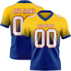 Custom Yellow White Royal-Red Authentic Fade Fashion Football Jersey