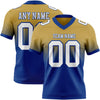 Custom Old Gold White-Royal Authentic Fade Fashion Football Jersey