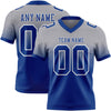 Custom Gray Royal-White Authentic Fade Fashion Football Jersey