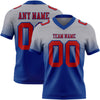 Custom Gray Red-Royal Authentic Fade Fashion Football Jersey
