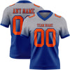 Custom Gray Orange-Royal Authentic Fade Fashion Football Jersey