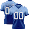 Custom Light Blue White-Royal Authentic Fade Fashion Football Jersey