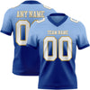Custom Light Blue White Royal-Old Gold Authentic Fade Fashion Football Jersey
