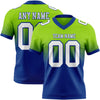 Custom Neon Green White-Royal Authentic Fade Fashion Football Jersey