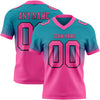 Custom Teal Pink-Black Authentic Fade Fashion Football Jersey