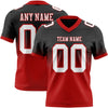 Custom Black White-Red Authentic Fade Fashion Football Jersey