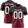 Custom Black White-Burgundy Authentic Fade Fashion Football Jersey