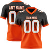 Custom Black White-Orange Authentic Fade Fashion Football Jersey