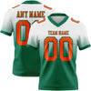 Custom White Orange-Kelly Green Authentic Fade Fashion Football Jersey