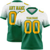 Custom White Gold-Kelly Green Authentic Fade Fashion Football Jersey