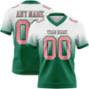 Custom White Medium Pink-Kelly Green Authentic Fade Fashion Football Jersey