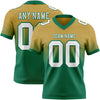 Custom Old Gold White-Kelly Green Authentic Fade Fashion Football Jersey