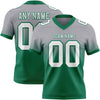 Custom Gray White-Kelly Green Authentic Fade Fashion Football Jersey