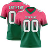Custom Neon Pink White-Kelly Green Authentic Fade Fashion Football Jersey