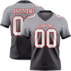 Custom Gray White Steel Gray-Red Authentic Fade Fashion Football Jersey