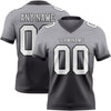Custom Gray White Steel Gray-Black Authentic Fade Fashion Football Jersey
