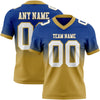 Custom Royal White-Old Gold Authentic Fade Fashion Football Jersey
