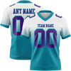 Custom White Purple-Teal Authentic Fade Fashion Football Jersey
