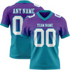 Custom Purple White-Teal Authentic Fade Fashion Football Jersey