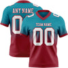 Custom Teal White-Cardinal Authentic Fade Fashion Football Jersey