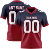 Custom Navy White-Cardinal Authentic Fade Fashion Football Jersey