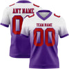 Custom White Red-Purple Authentic Fade Fashion Football Jersey