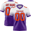 Custom White Orange-Purple Authentic Fade Fashion Football Jersey