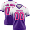 Custom White Pink-Purple Authentic Fade Fashion Football Jersey
