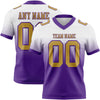 Custom White Old Gold-Purple Authentic Fade Fashion Football Jersey